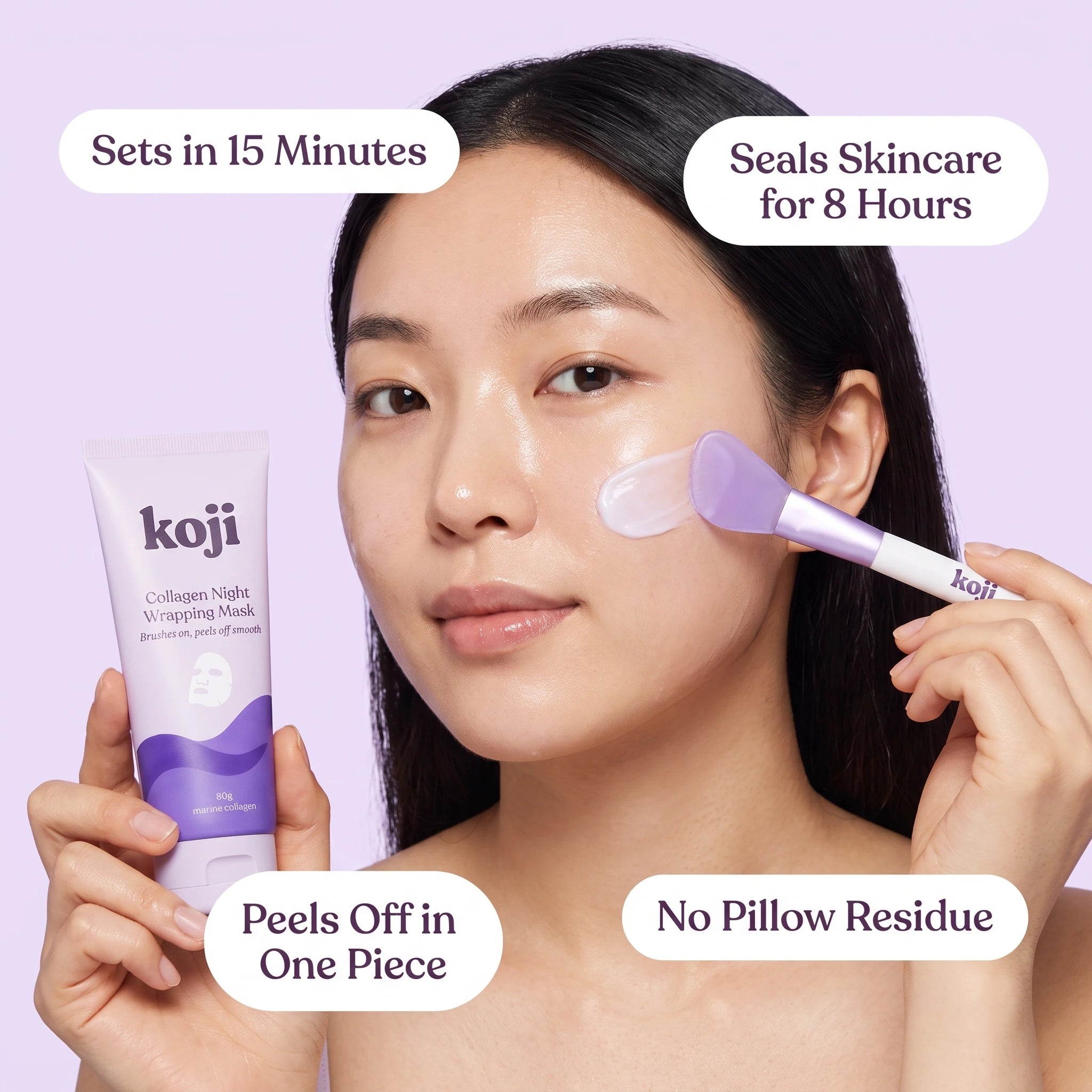 Brushes on in seconds — sets in 15 minutes